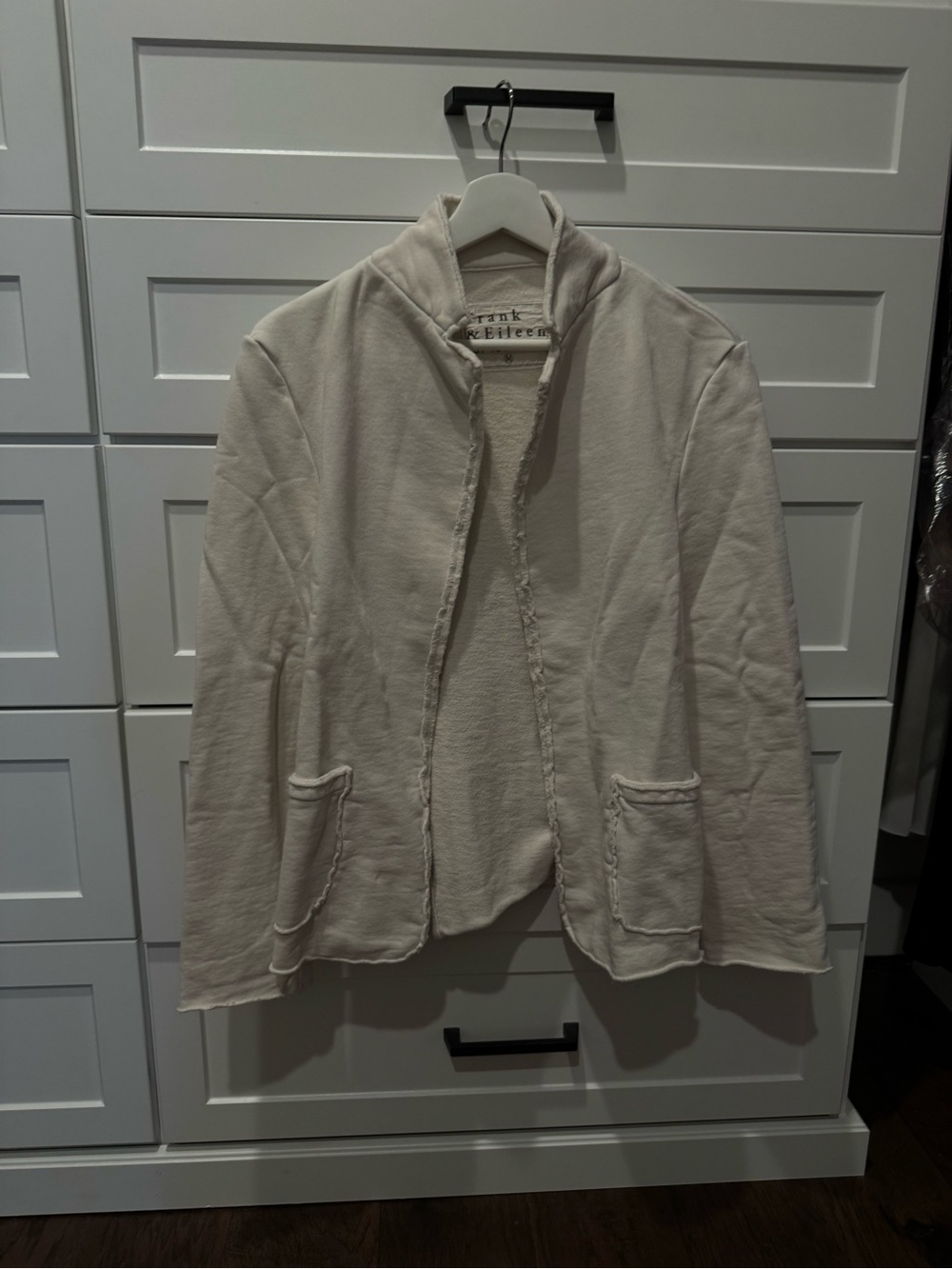 Frank & Eileen Cream Hooded Shirt Jacket Womens medium new